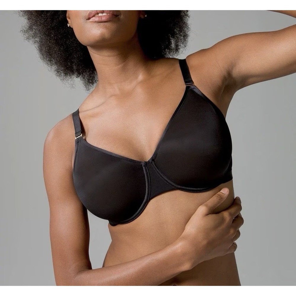 Soma Unbelievable Minimizer Bra Size 36DD Black Underwire Unlined Back Closure